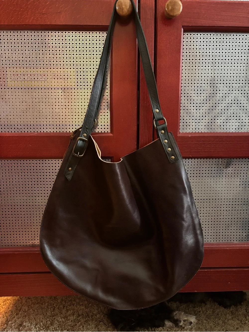 Everyday Dark Brown Leather Hobo Tote